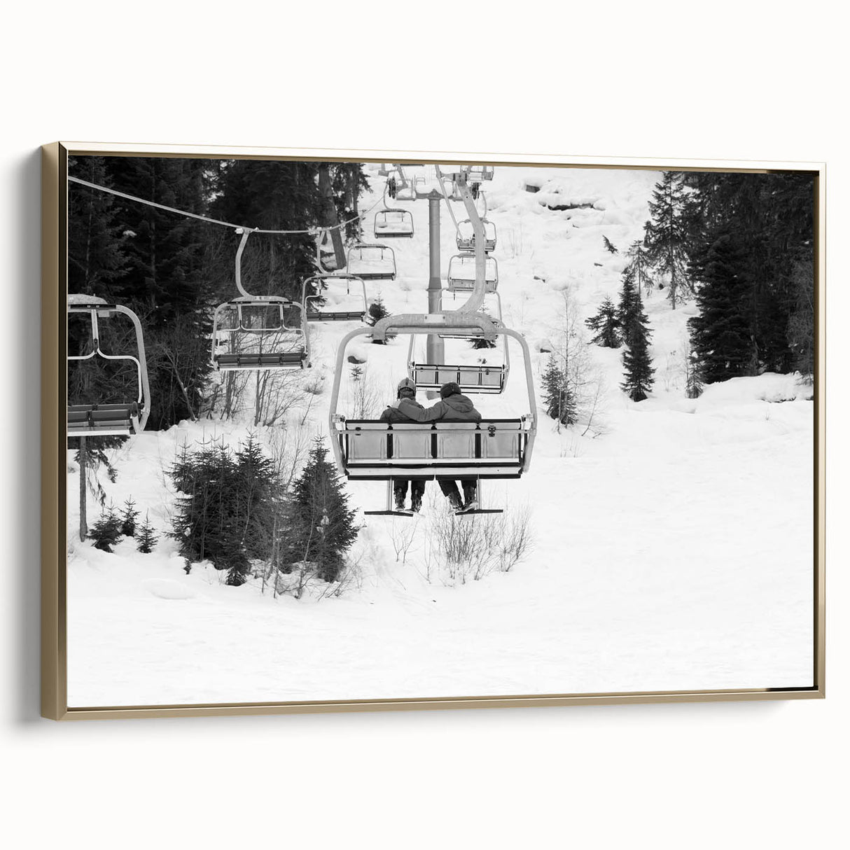 Framed canvas of vintage poster art featuring black service vehicles in a landscape, ideal for bedroom wall decor.