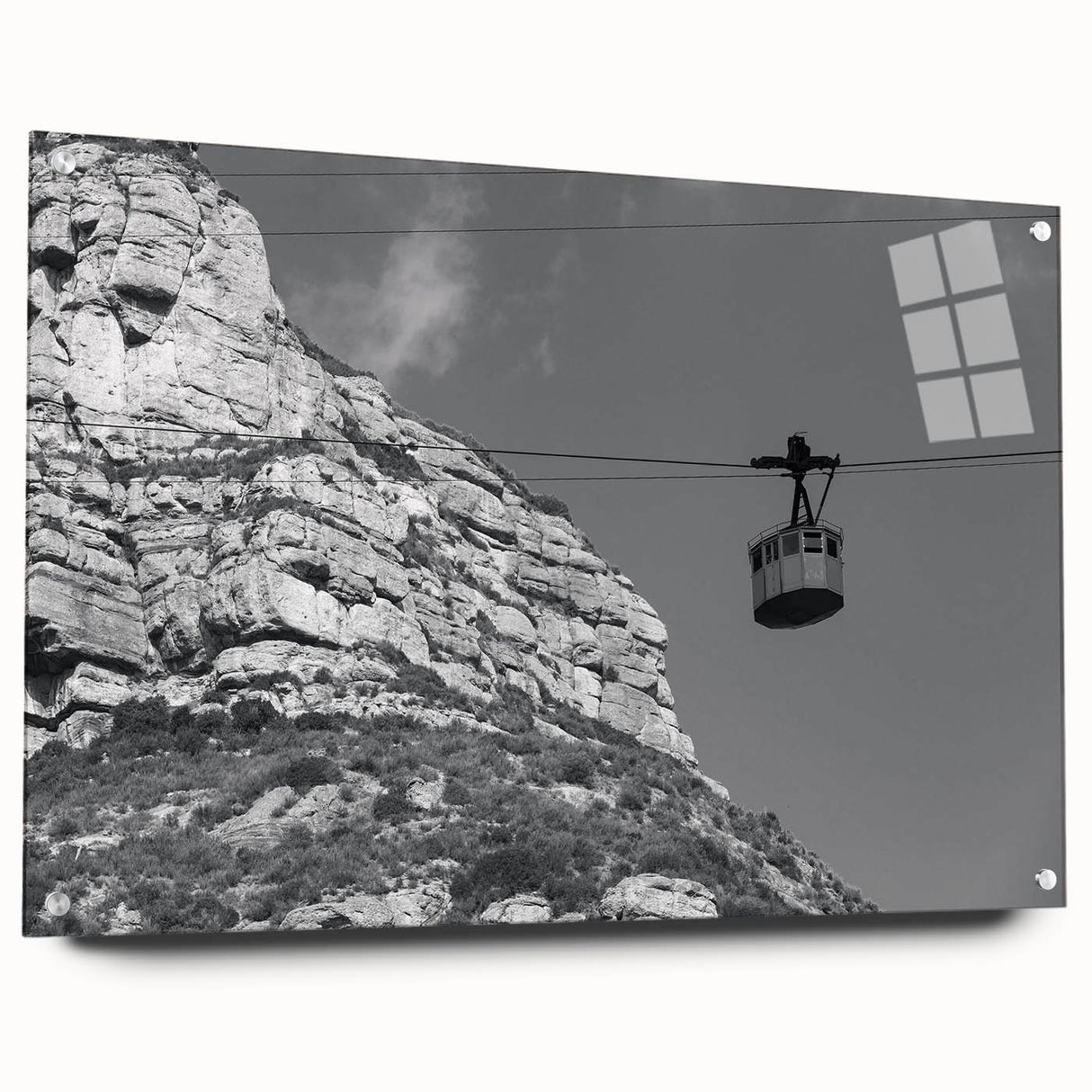 Acrylic print of a side view of various service vehicles in a realistic style, set against a neutral background.