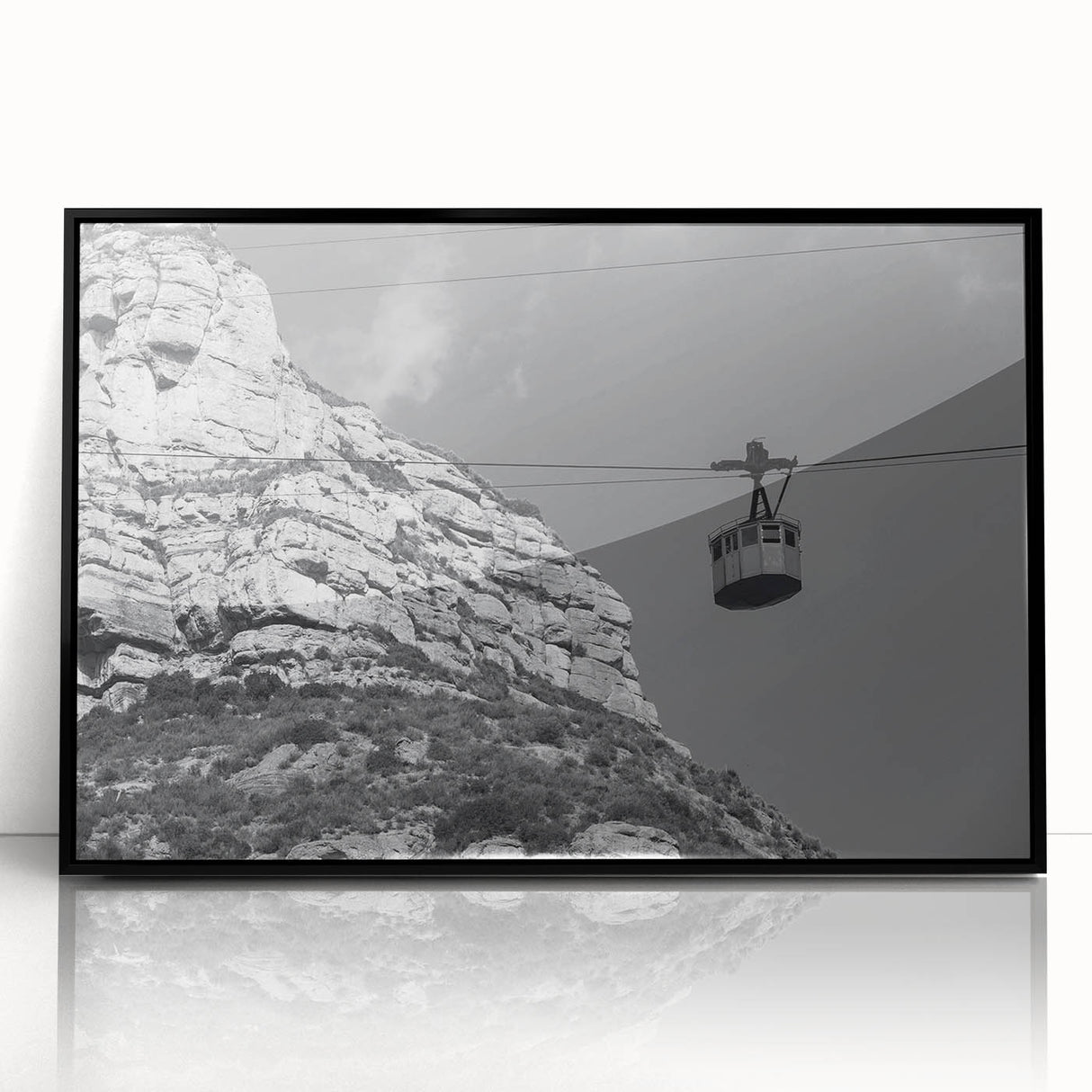 Large abstract wall art featuring assorted service vehicles in mid-century modernist style.