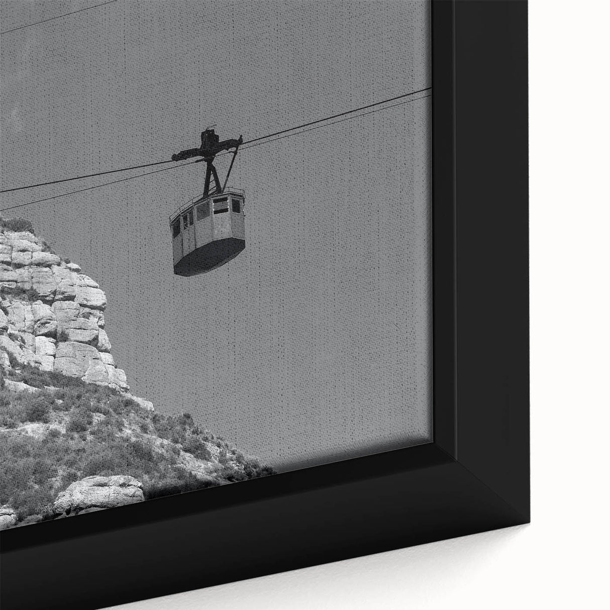 Extra large framed canvas featuring a close-up of colorful, textured service vehicles on a black background.