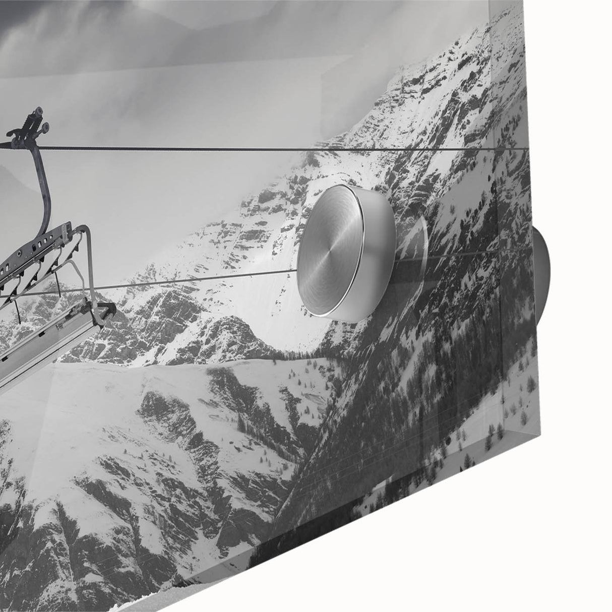 Large abstract wall art featuring assorted mid-century modernist service vehicles in muted tones.