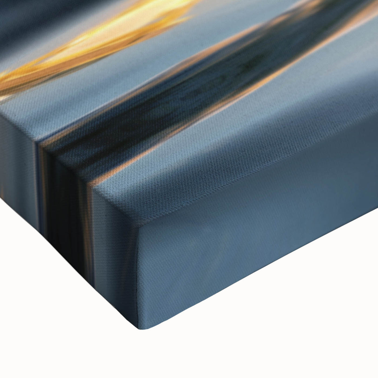 Large art of a spacecraft in black and white on stretched canvas, suitable for bedroom wall placement.