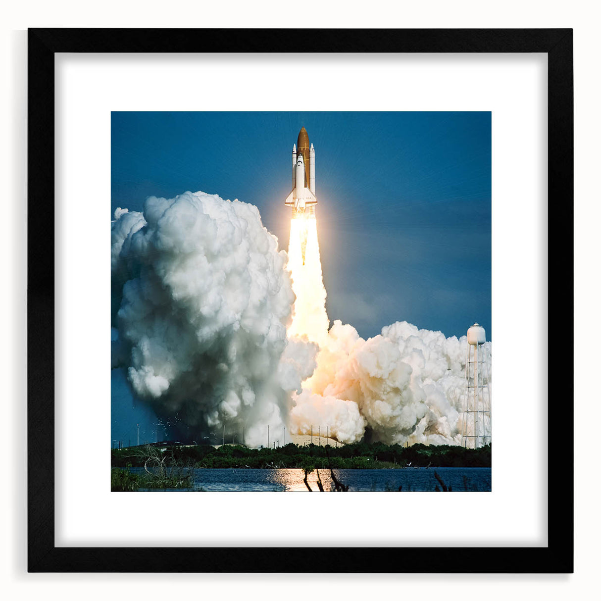 Colorful abstract art print of a spacecraft, featuring vibrant hues on a textured, extra large canvas.