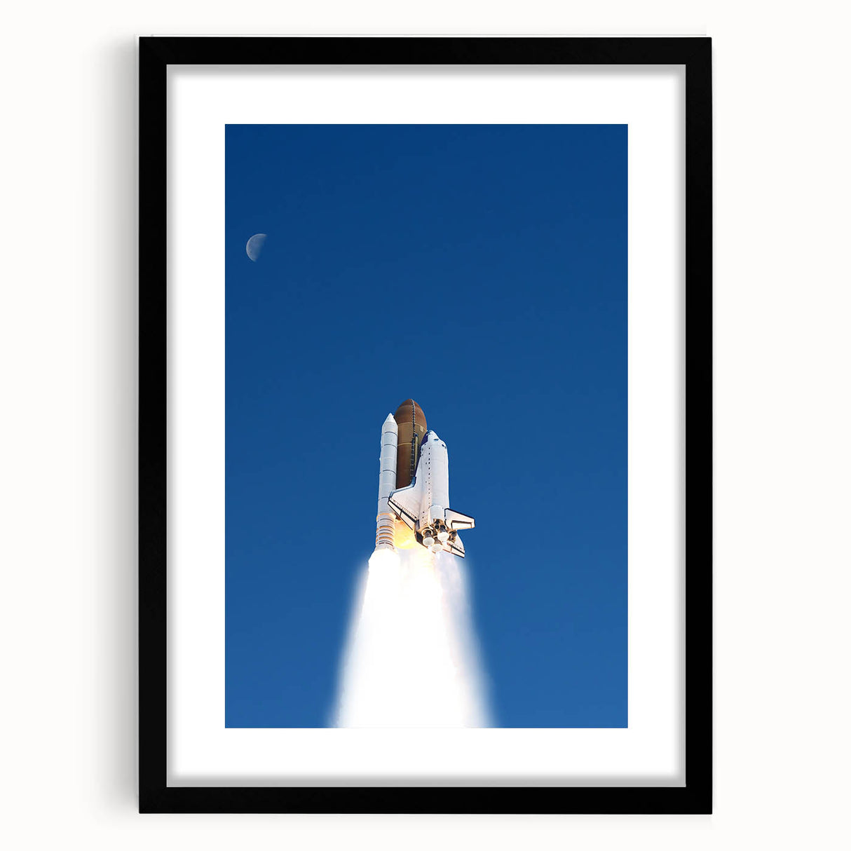 Colorful abstract art print of a spacecraft, with textured details on extra large canvas, ideal for living room decor.