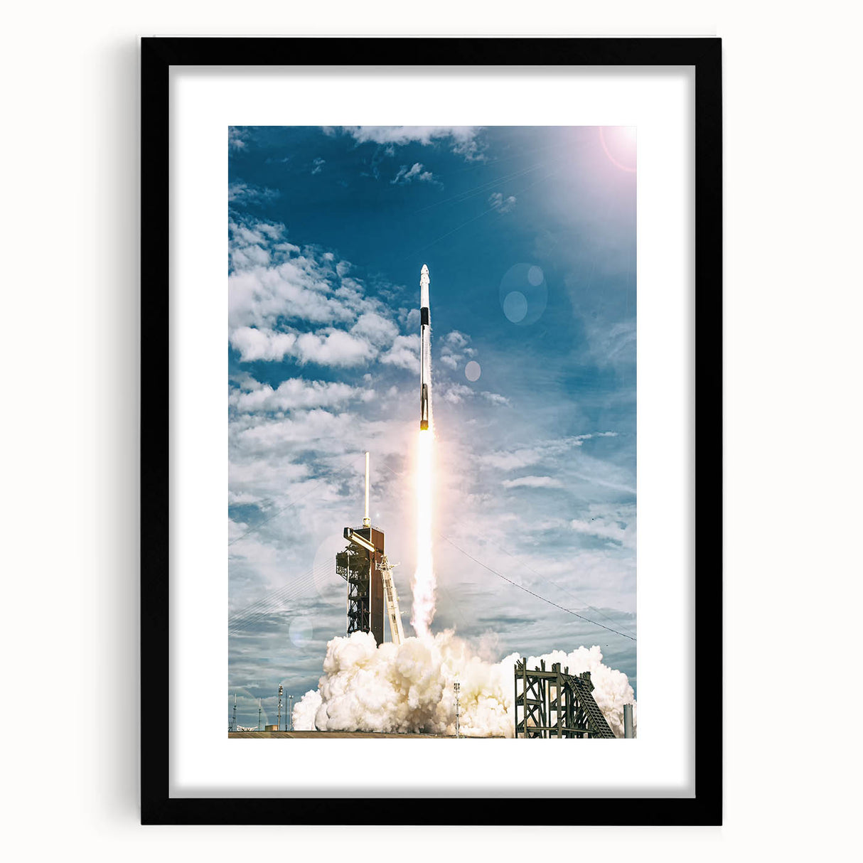 Abstract spacecraft design in vibrant colors on a large textured canvas, ideal for modern living room decor.