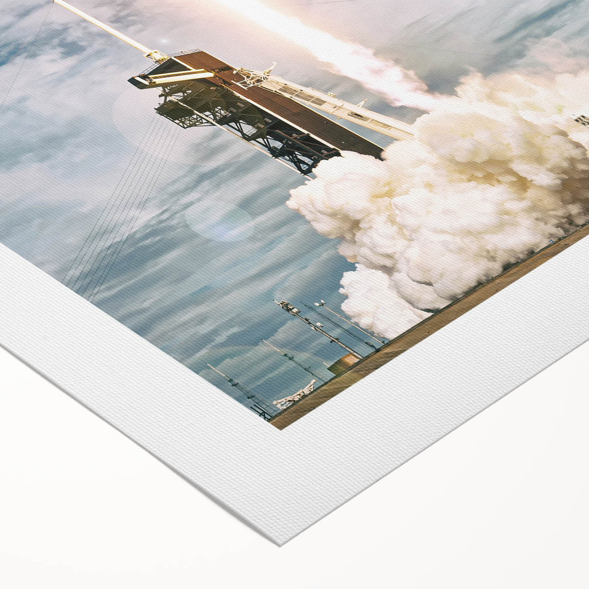 Art Deco poster of a vintage spacecraft in muted metallic tones on rolled canvas, ideal for dining room wall art.