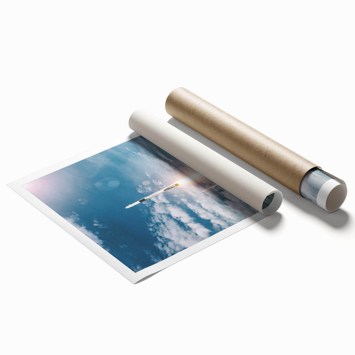 Extra large wall art featuring a vintage spacecraft design in muted gray tones, ideal for a classy bathroom.