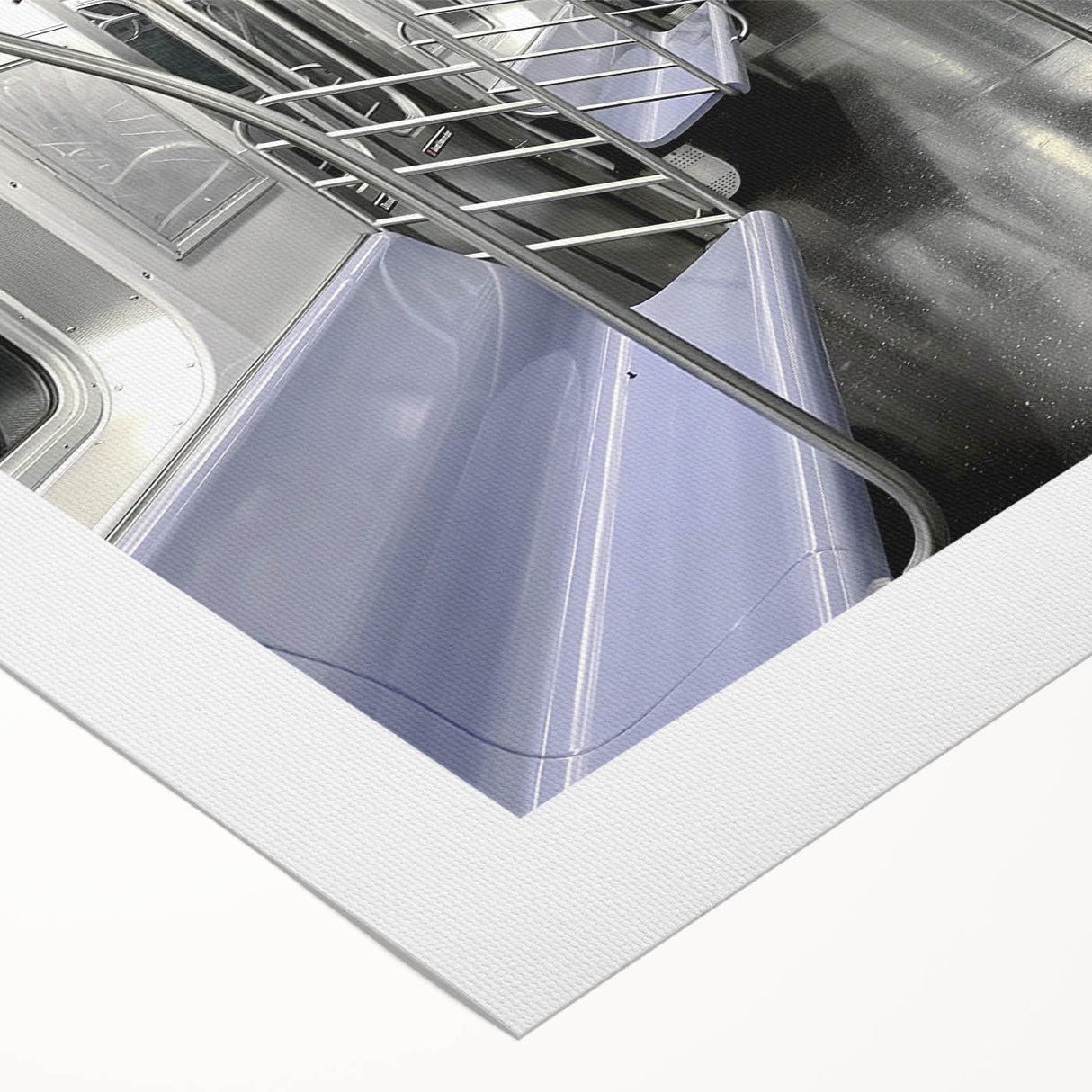 Art deco poster of a vintage subway, featuring bold black and red colors on rolled canvas, suitable for dining room wall art.