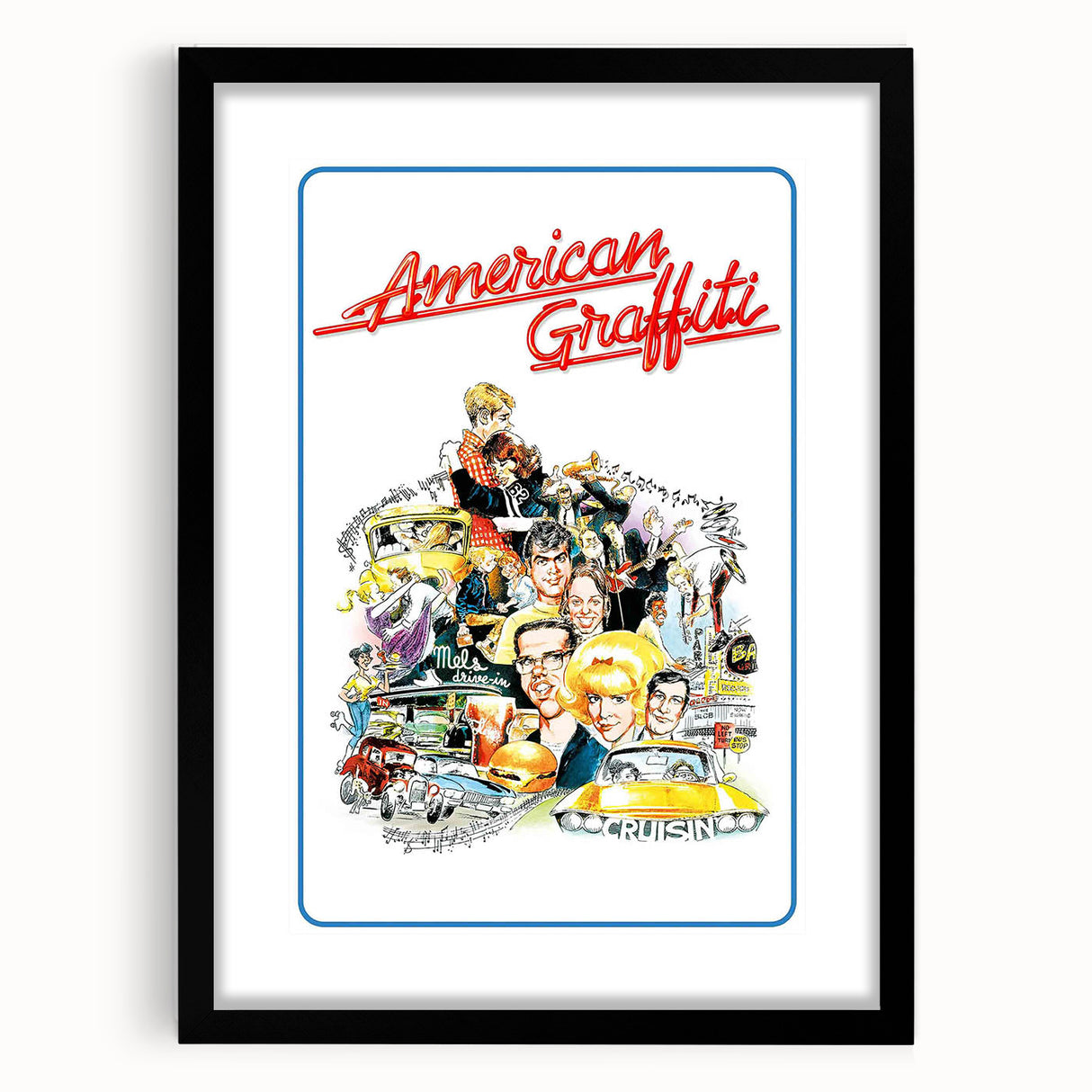 1970s Vintage Movie Poster American Graffiti Retro Film Art