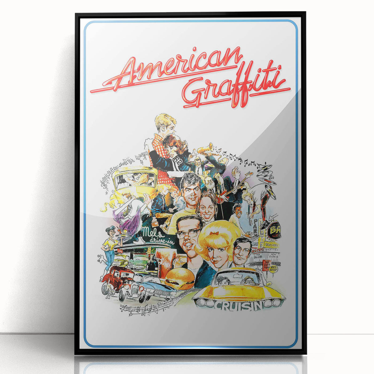 1970s Vintage Movie Poster American Graffiti Retro Film Art