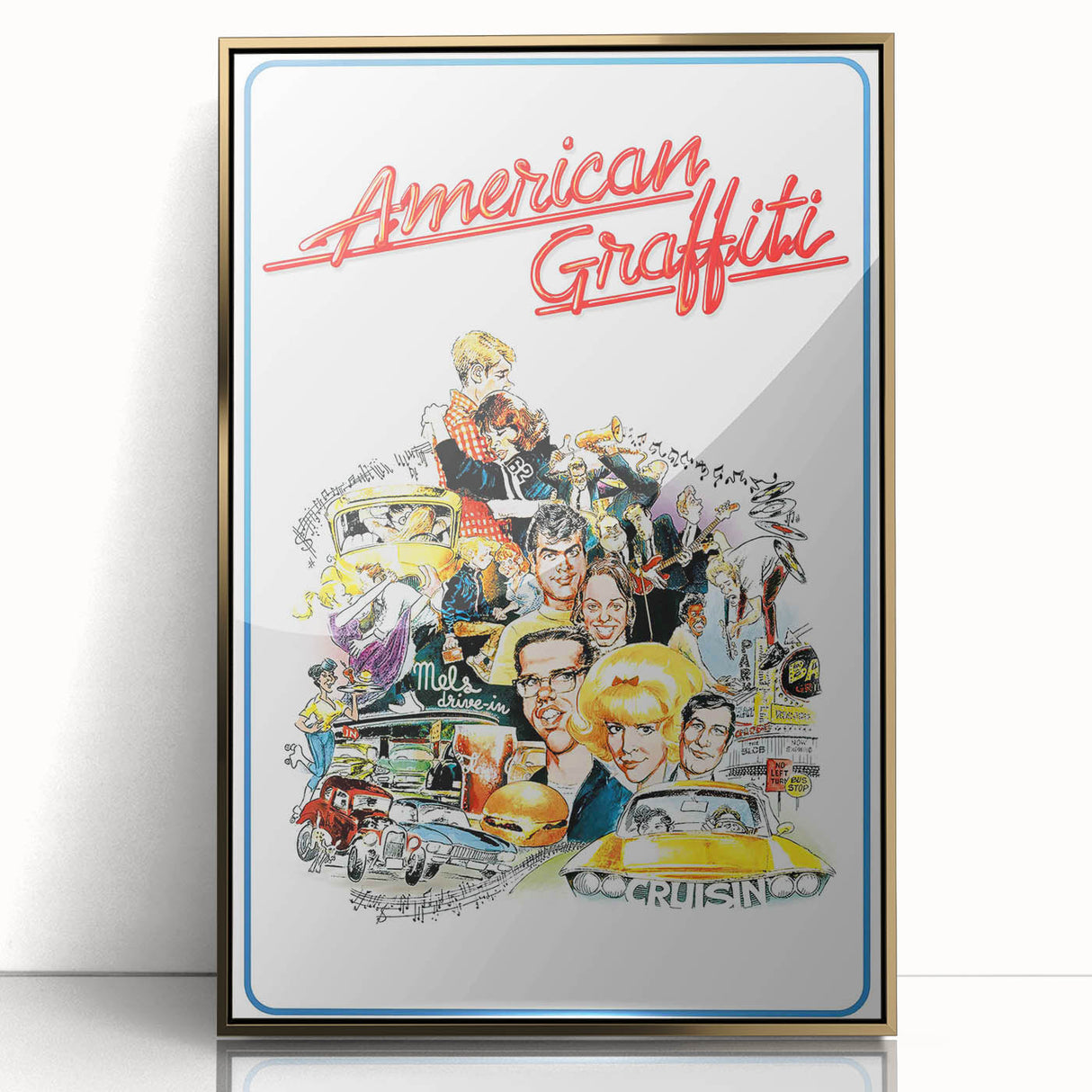 1970s Vintage Movie Poster American Graffiti Retro Film Art