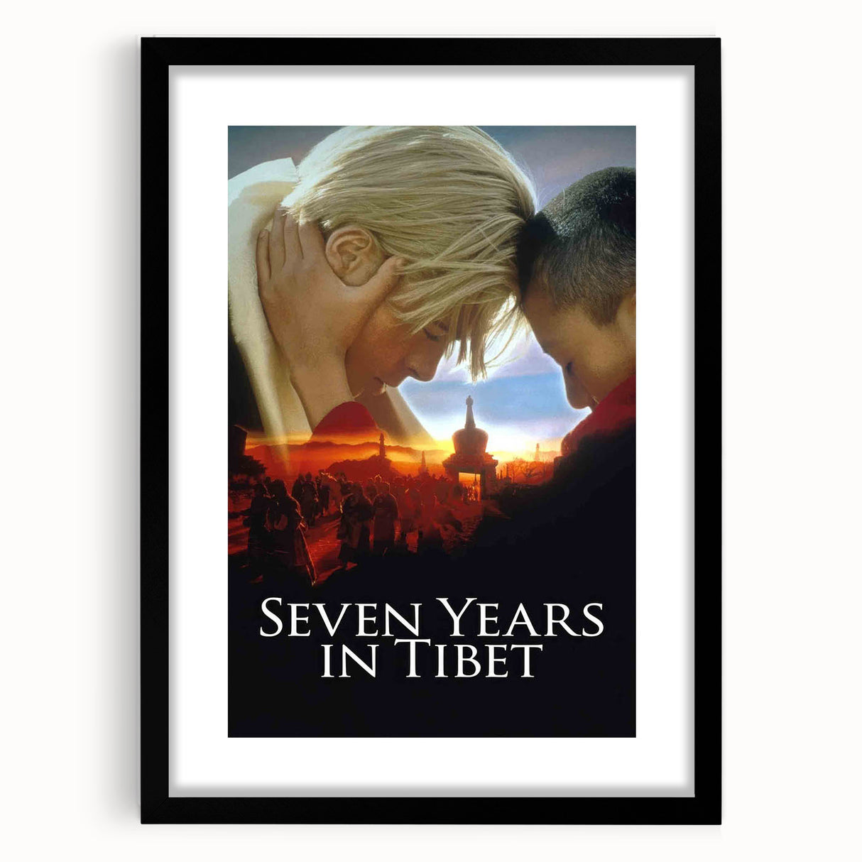 Seven Years in Tibet 1990s Vintage Movie Poster | Classic 90s Film Art