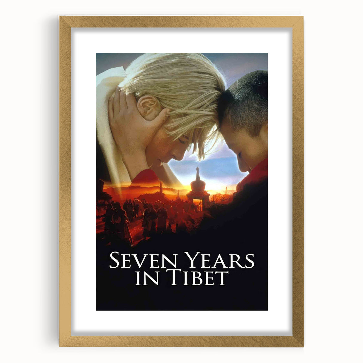 Seven Years in Tibet 1990s Vintage Movie Poster | Classic 90s Film Art