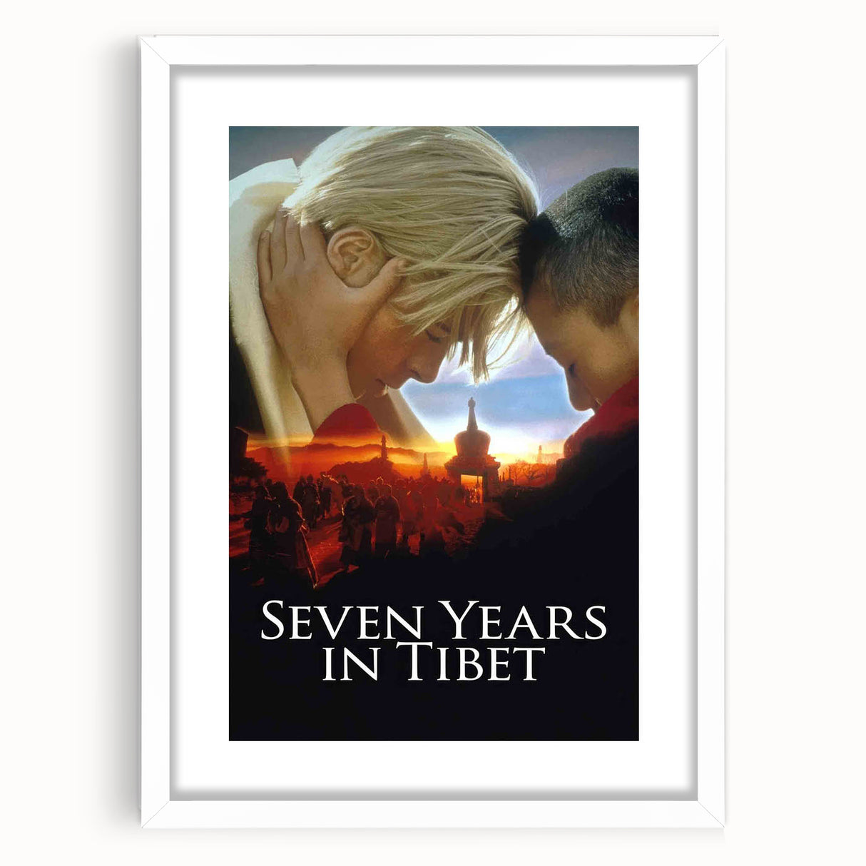 Seven Years in Tibet 1990s Vintage Movie Poster | Classic 90s Film Art