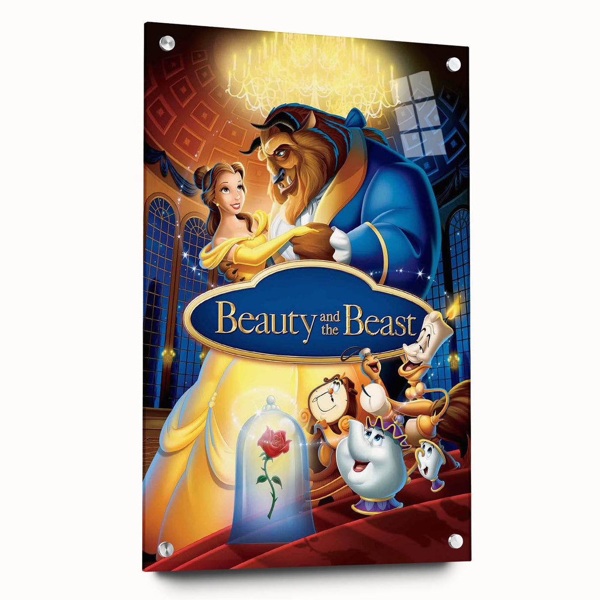 1990s Vintage Movie Poster – Beauty and the Beast Retro Disney Art