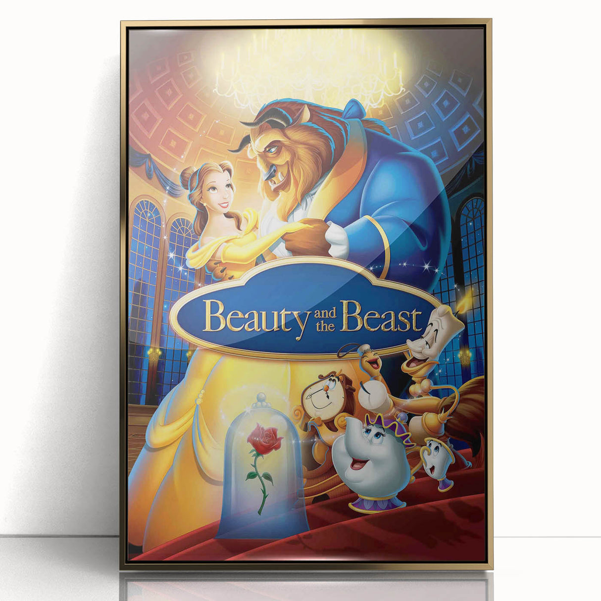 1990s Vintage Movie Poster – Beauty and the Beast Retro Disney Art