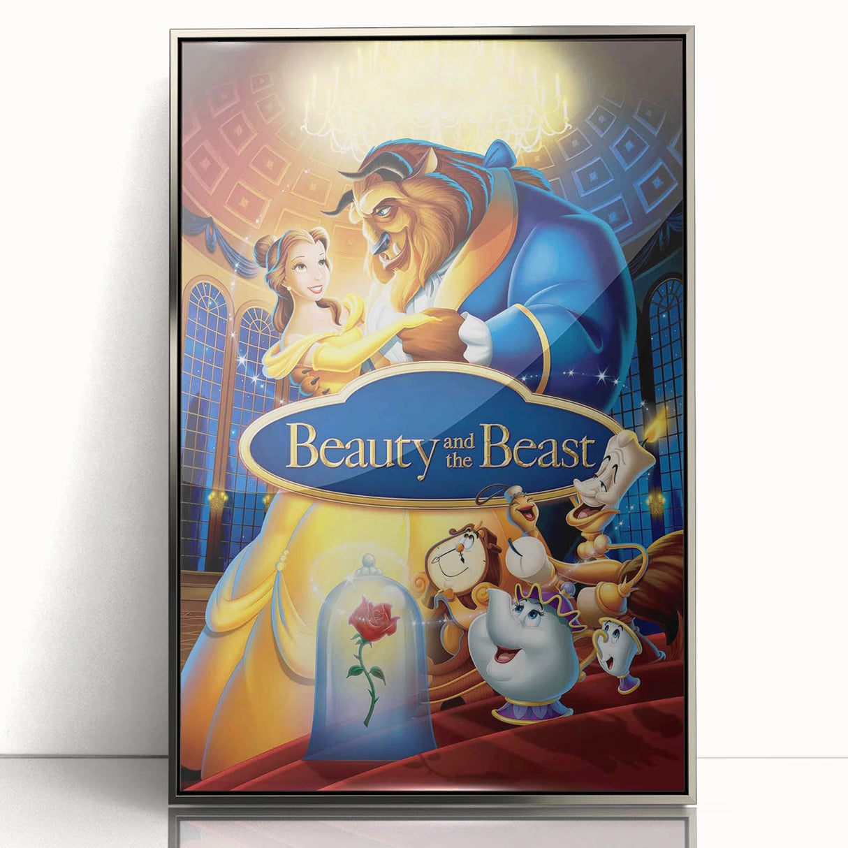 1990s Vintage Movie Poster – Beauty and the Beast Retro Disney Art
