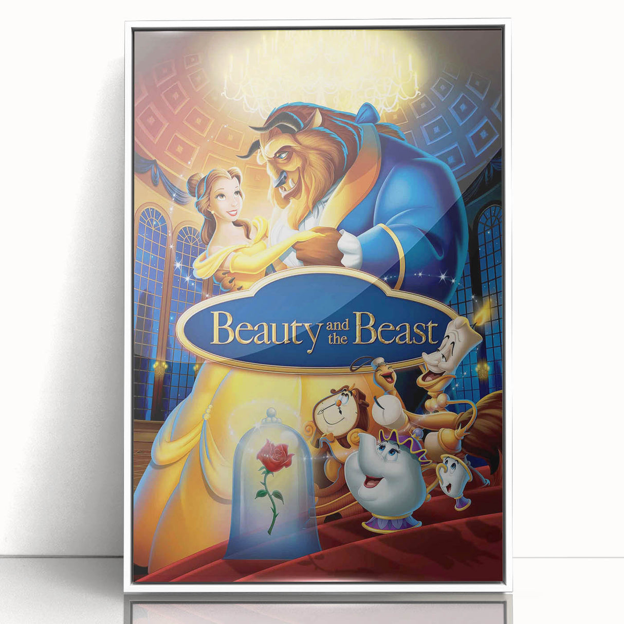 1990s Vintage Movie Poster – Beauty and the Beast Retro Disney Art