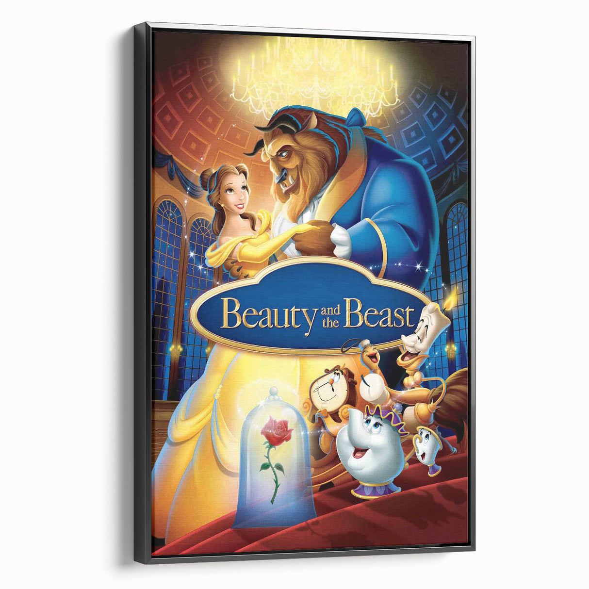 1990s Vintage Movie Poster – Beauty and the Beast Retro Disney Art