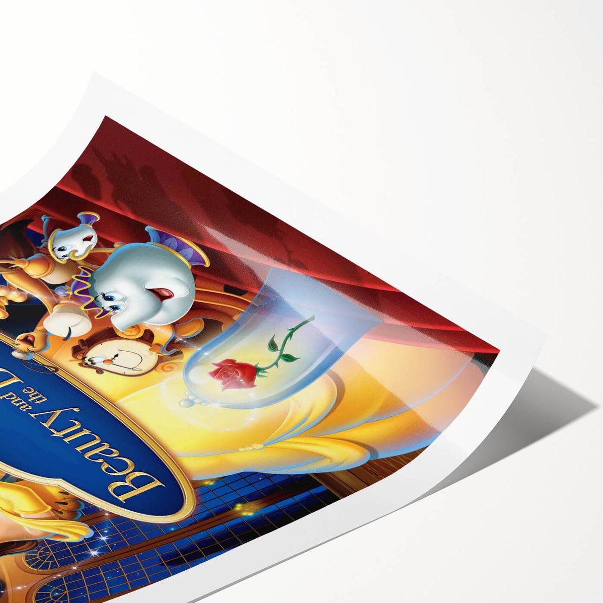 1990s Vintage Movie Poster – Beauty and the Beast Retro Disney Art
