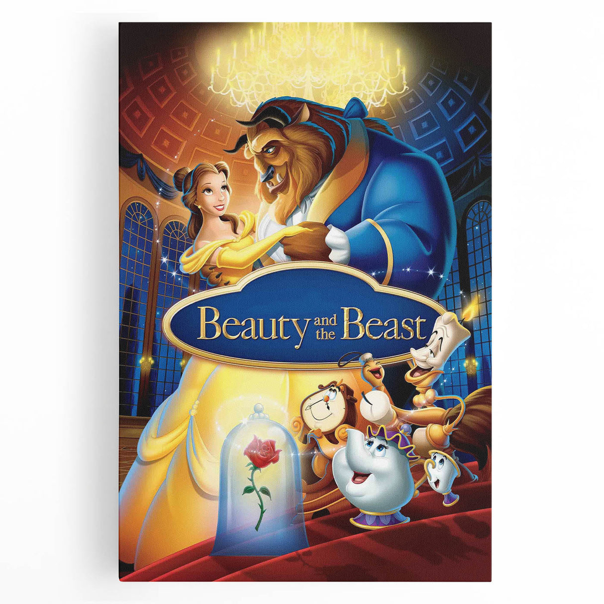 1990s Vintage Movie Poster – Beauty and the Beast Retro Disney Art