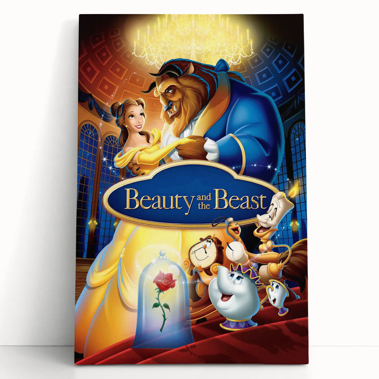 1990s Vintage Movie Poster – Beauty and the Beast Retro Disney Art