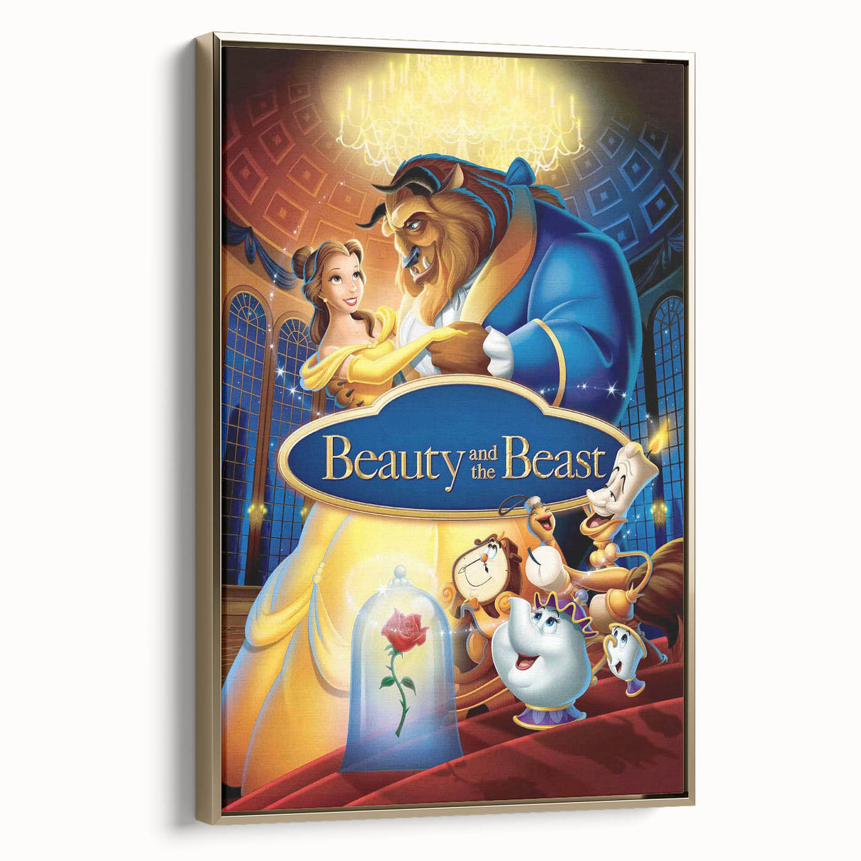 1990s Vintage Movie Poster – Beauty and the Beast Retro Disney Art