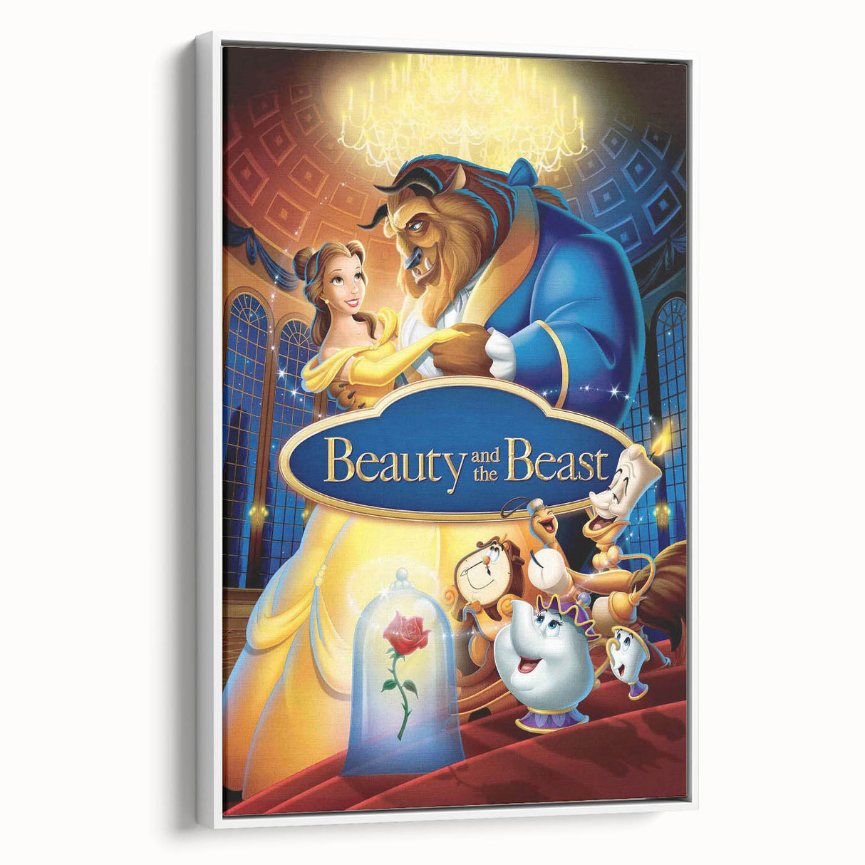 1990s Vintage Movie Poster – Beauty and the Beast Retro Disney Art