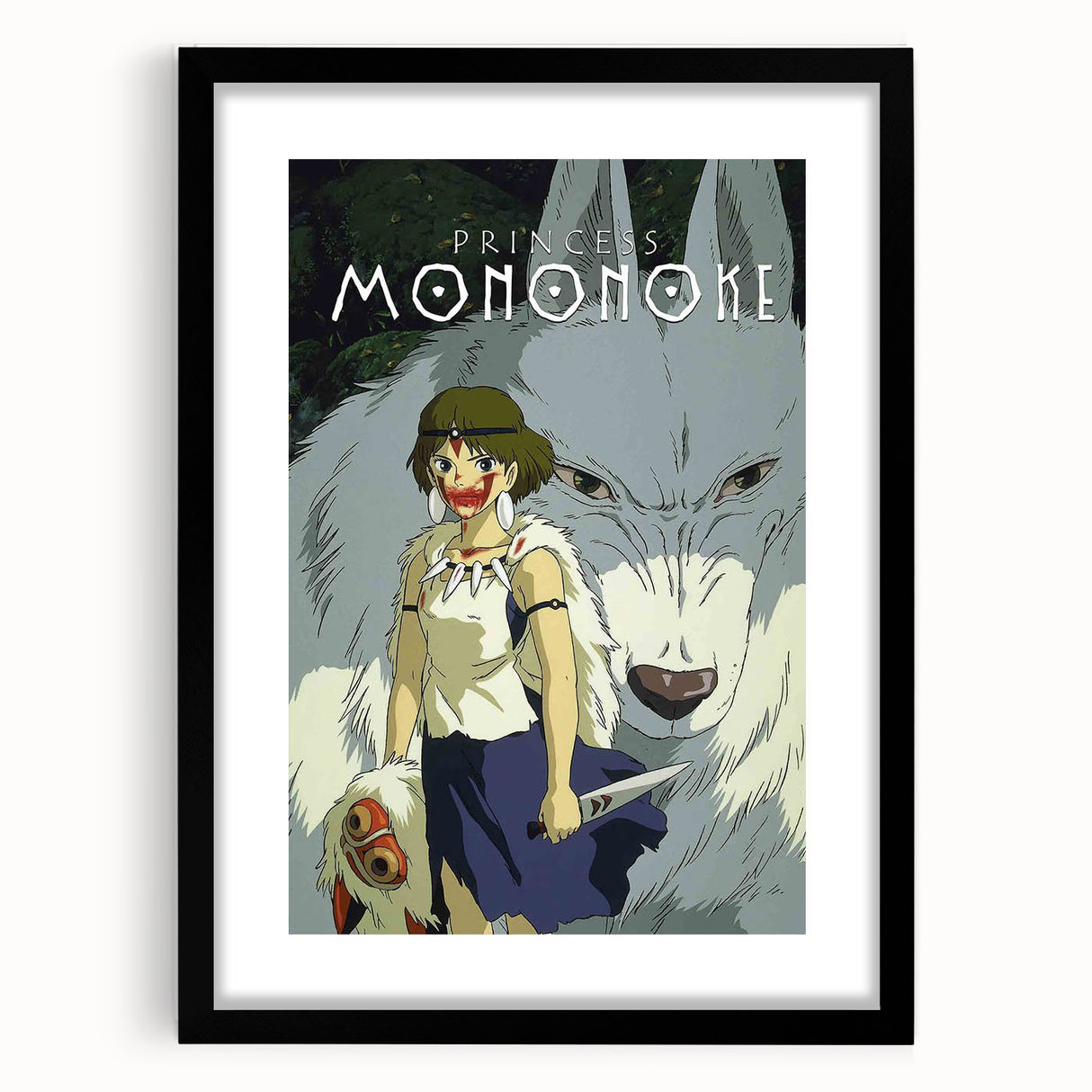1990s Vintage Movie Poster – Classic 90s Film Art of Princess Mononoke
