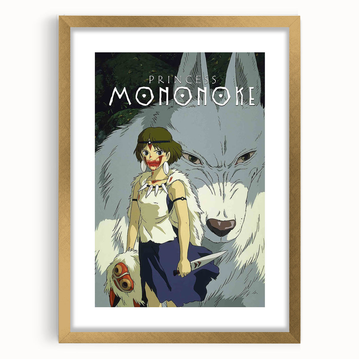 1990s Vintage Movie Poster – Classic 90s Film Art of Princess Mononoke
