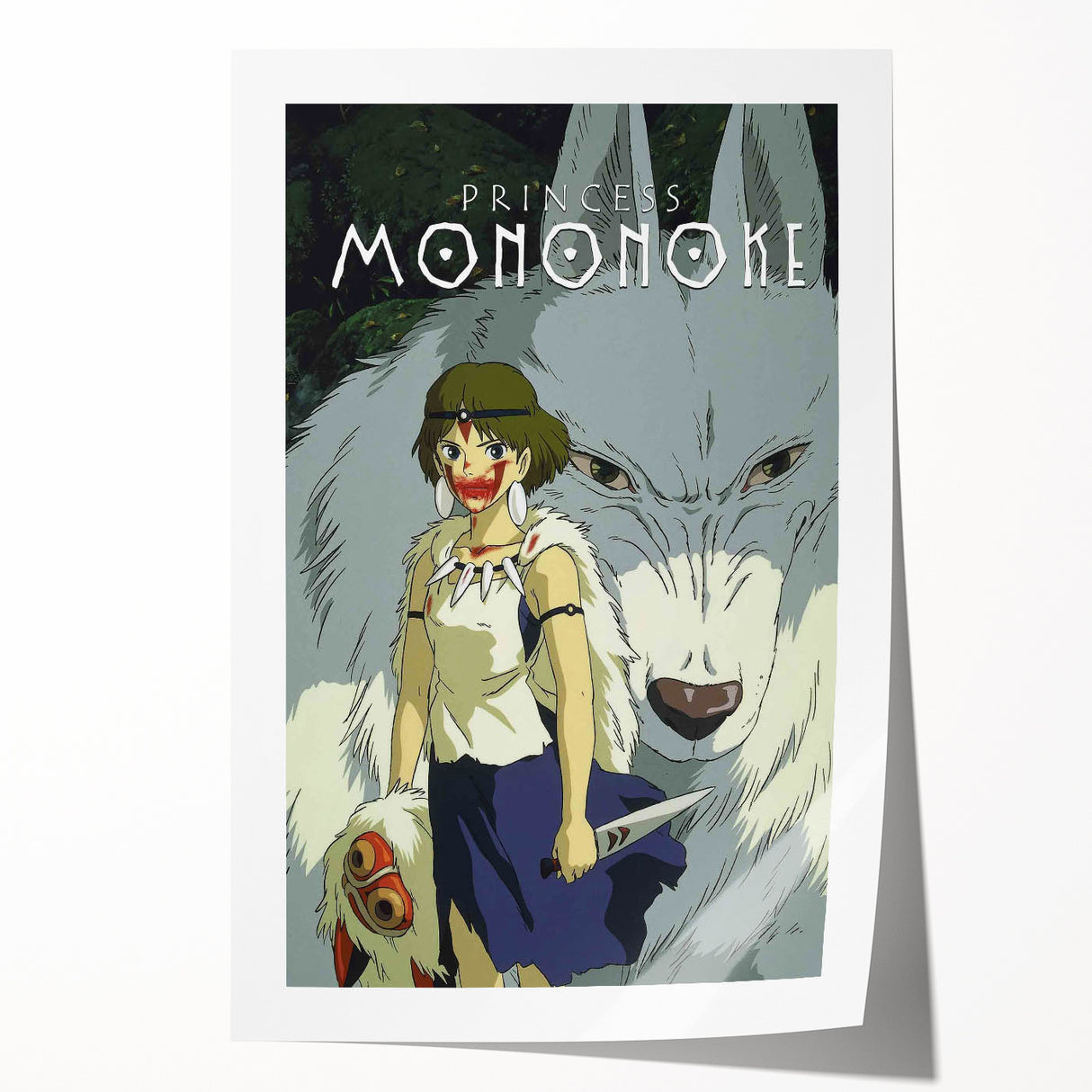 1990s Vintage Movie Poster – Classic 90s Film Art of Princess Mononoke