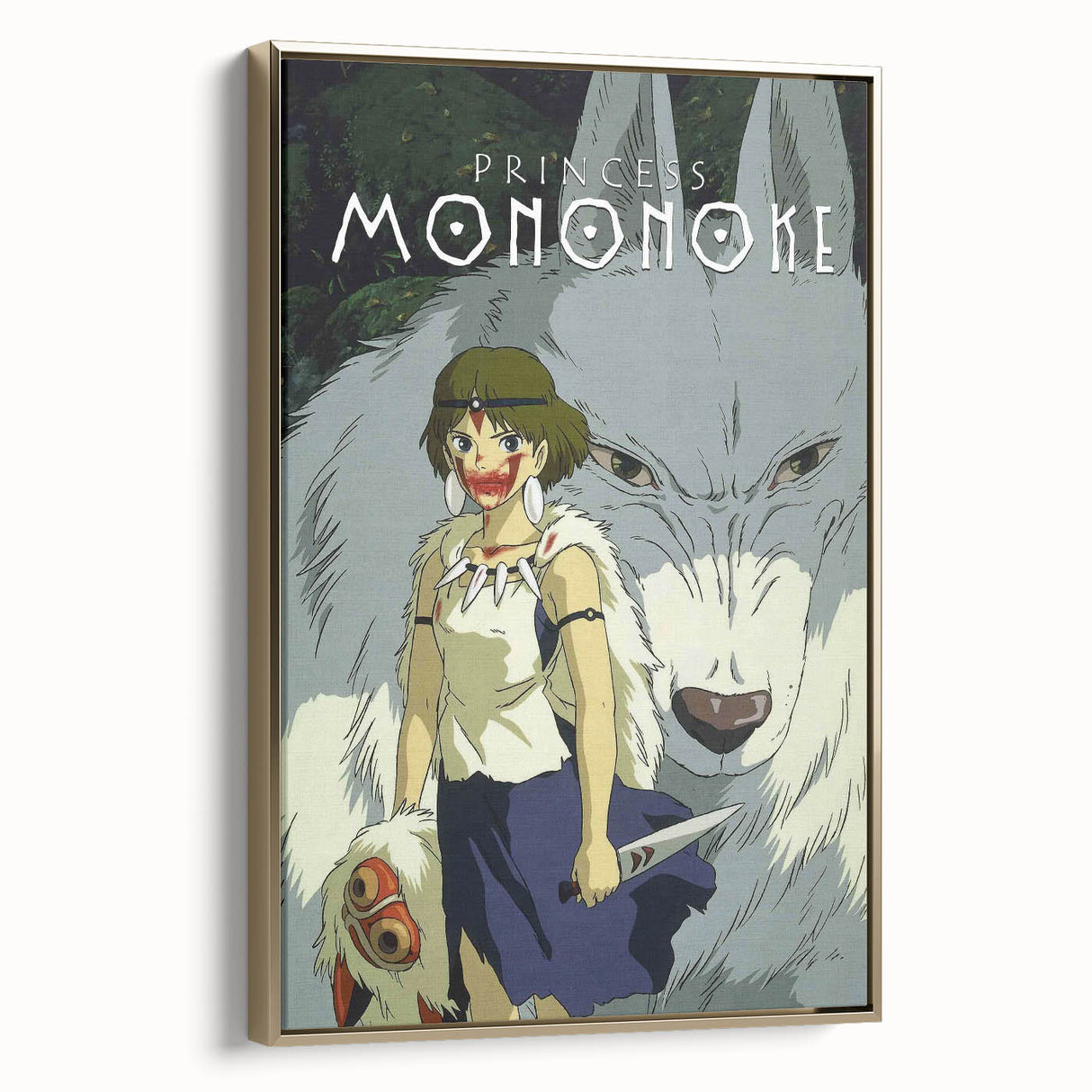 1990s Vintage Movie Poster – Classic 90s Film Art of Princess Mononoke