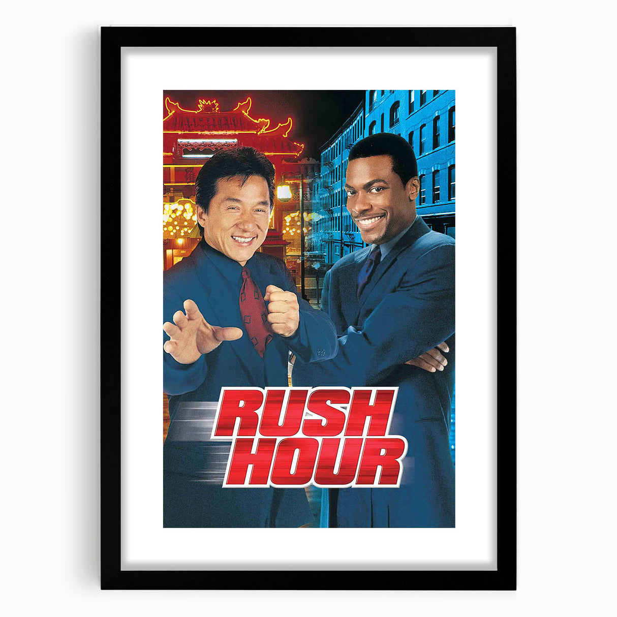 Rush Hour 1990s Vintage Movie Poster | Classic 90s Film Art