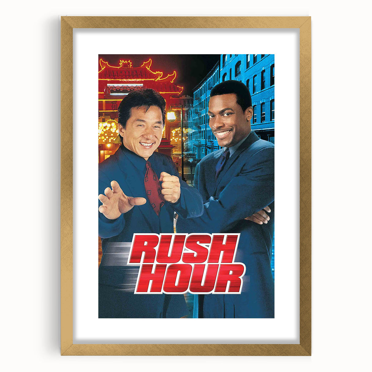 Rush Hour 1990s Vintage Movie Poster | Classic 90s Film Art