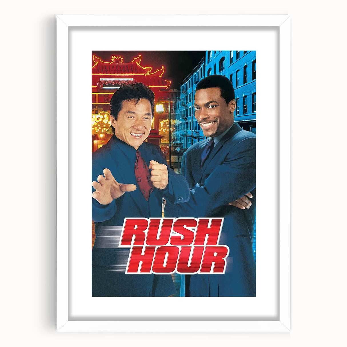 Rush Hour 1990s Vintage Movie Poster | Classic 90s Film Art