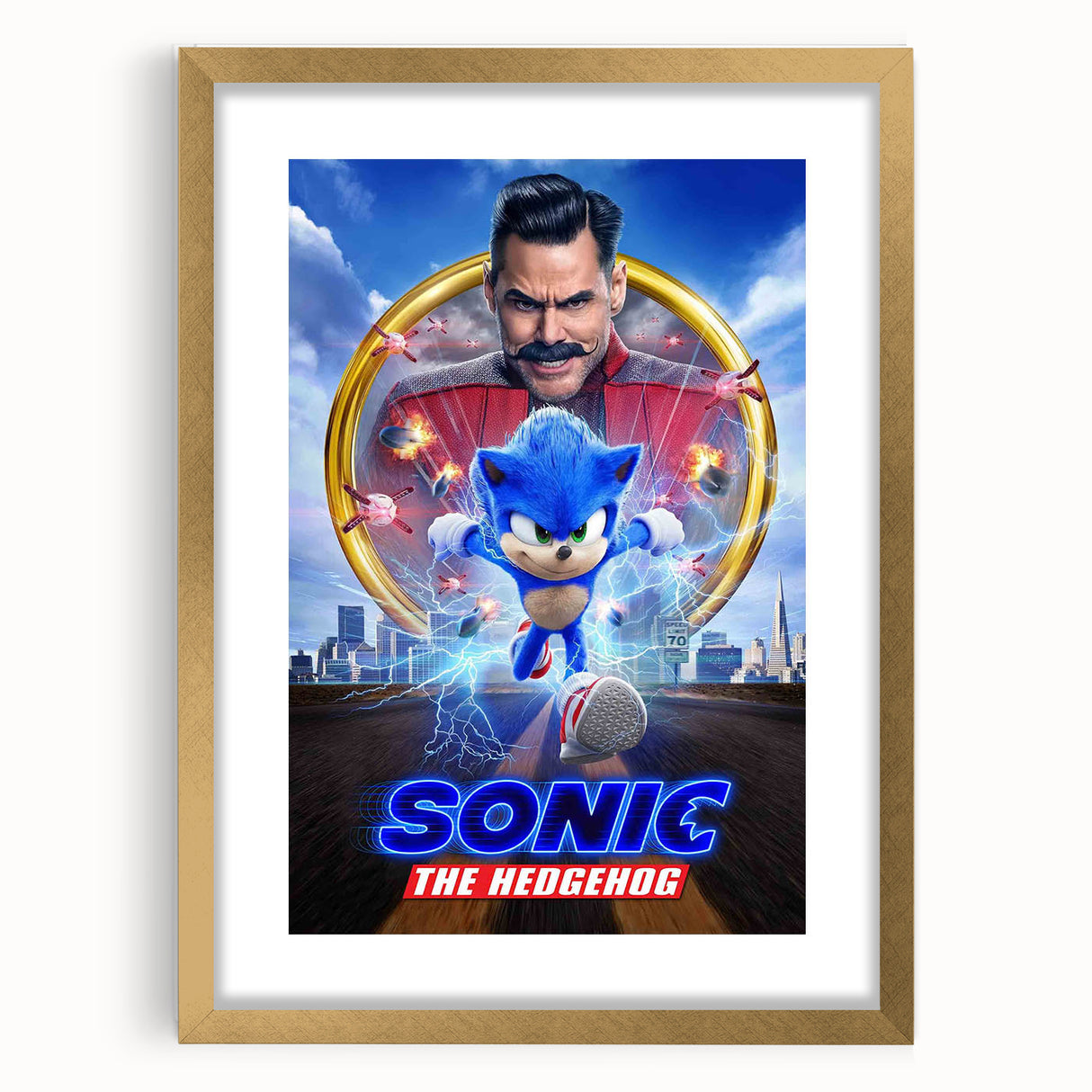 2020s Vintage Movie Poster - Sonic the Hedgehog Action Film Art