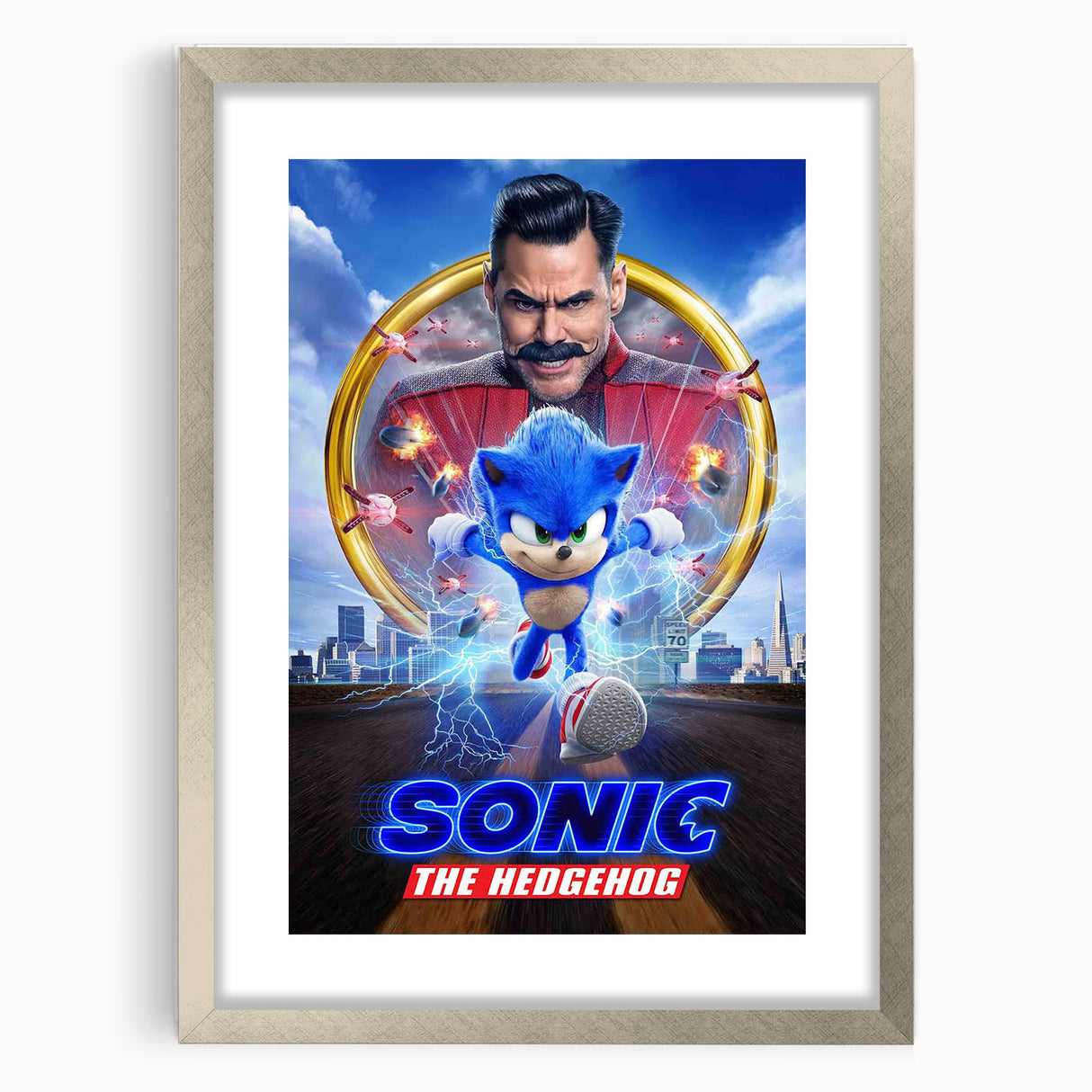 2020s Vintage Movie Poster - Sonic the Hedgehog Action Film Art