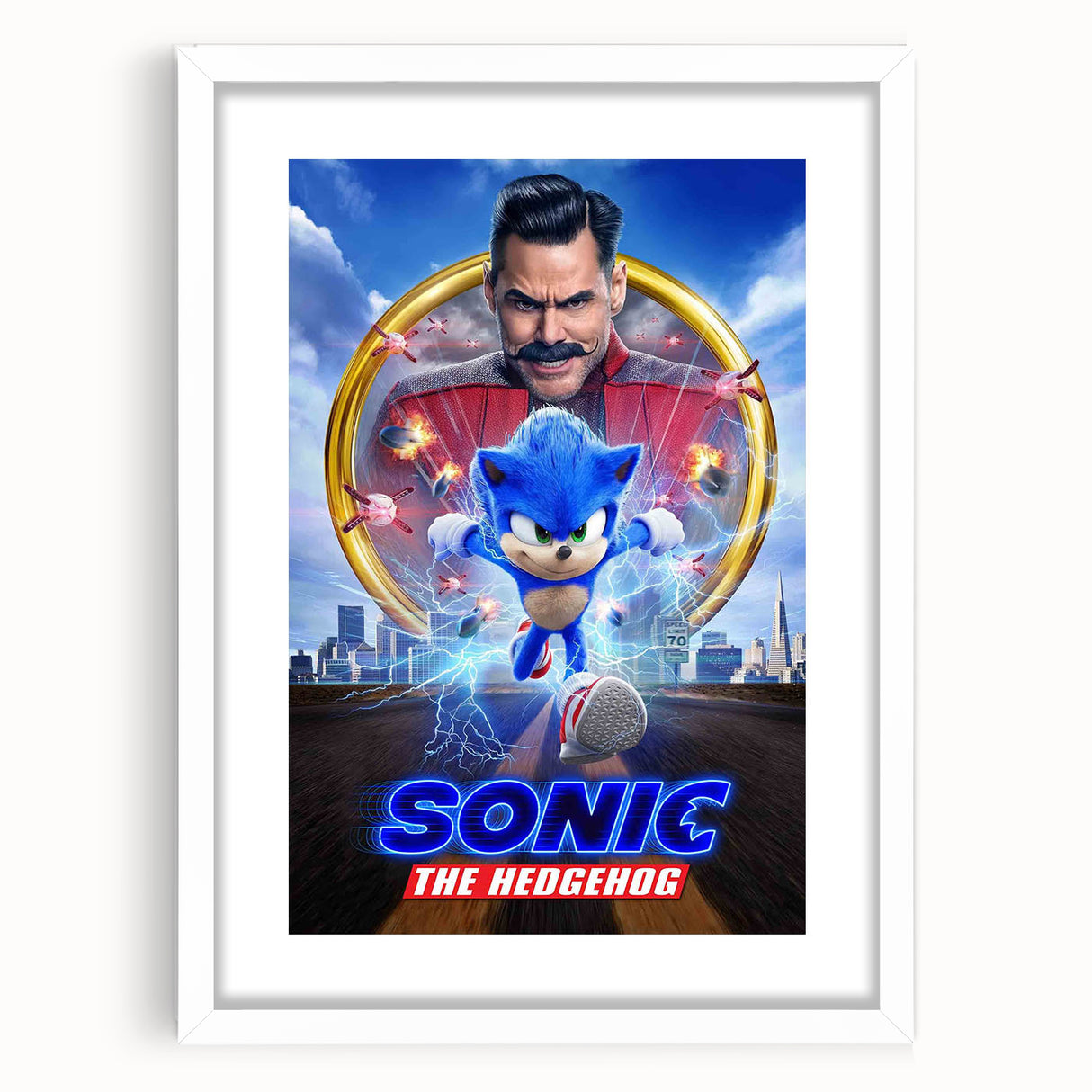 2020s Vintage Movie Poster - Sonic the Hedgehog Action Film Art