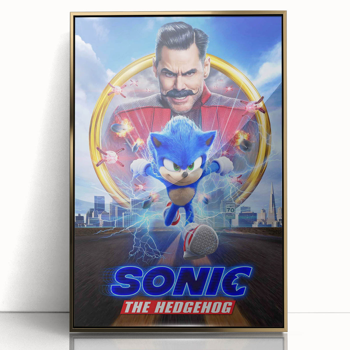 2020s Vintage Movie Poster - Sonic the Hedgehog Action Film Art