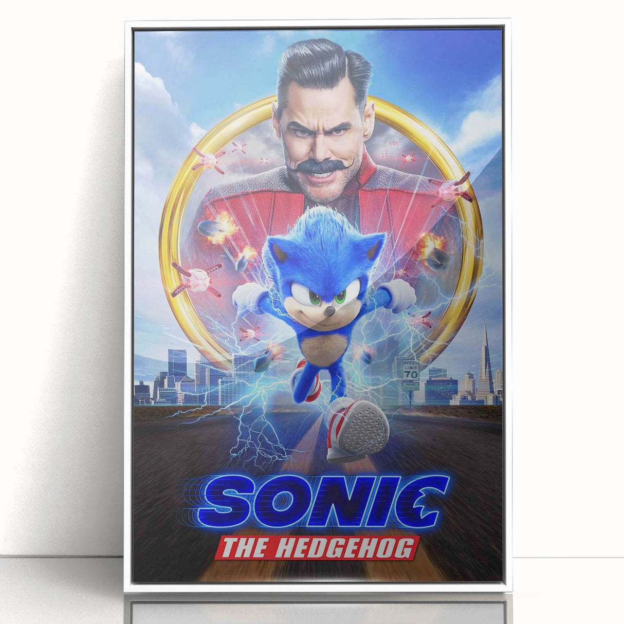 2020s Vintage Movie Poster - Sonic the Hedgehog Action Film Art