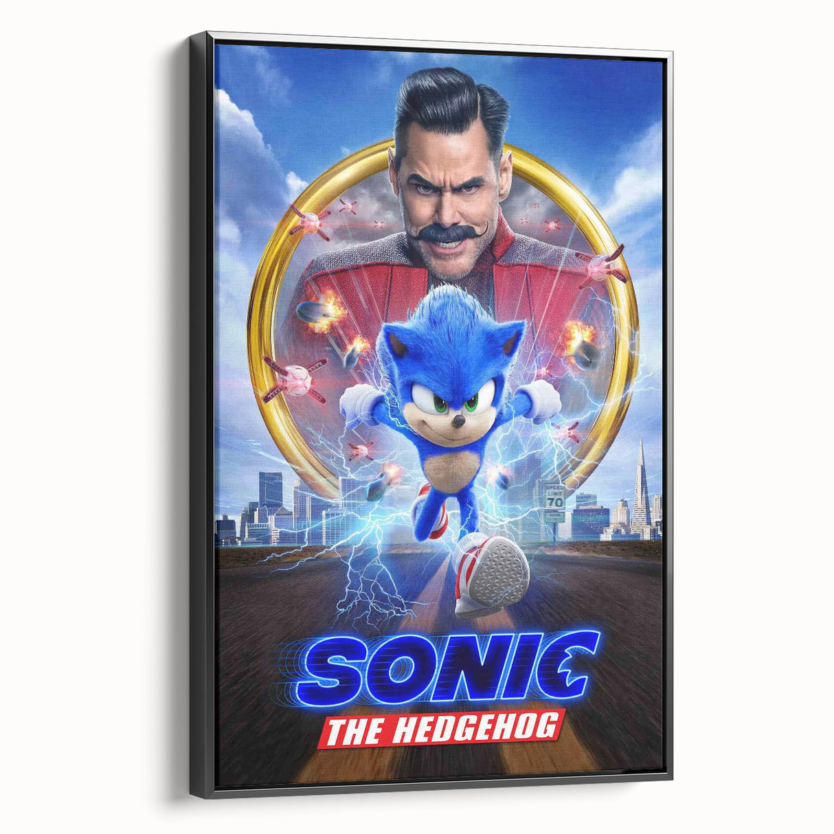 2020s Vintage Movie Poster - Sonic the Hedgehog Action Film Art
