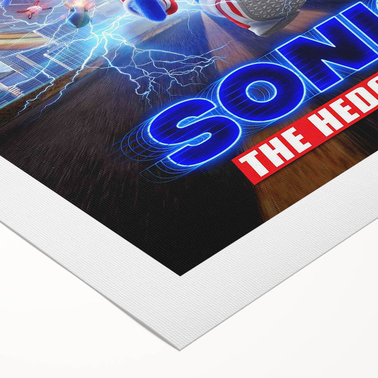 2020s Vintage Movie Poster - Sonic the Hedgehog Action Film Art