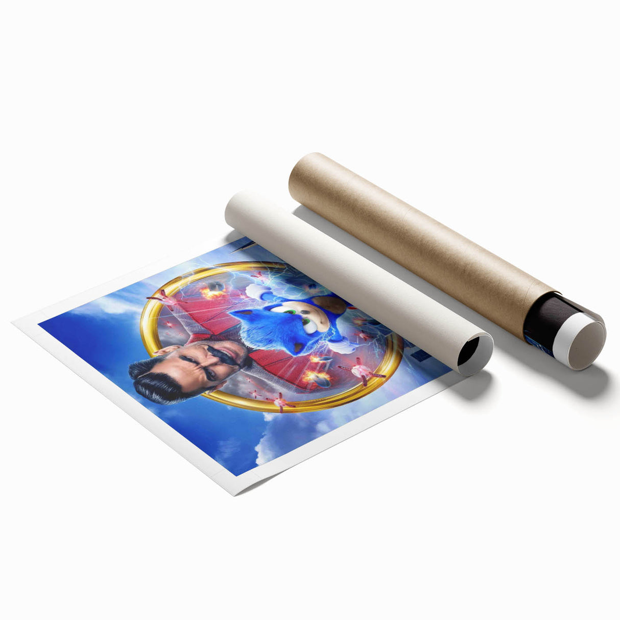 2020s Vintage Movie Poster - Sonic the Hedgehog Action Film Art