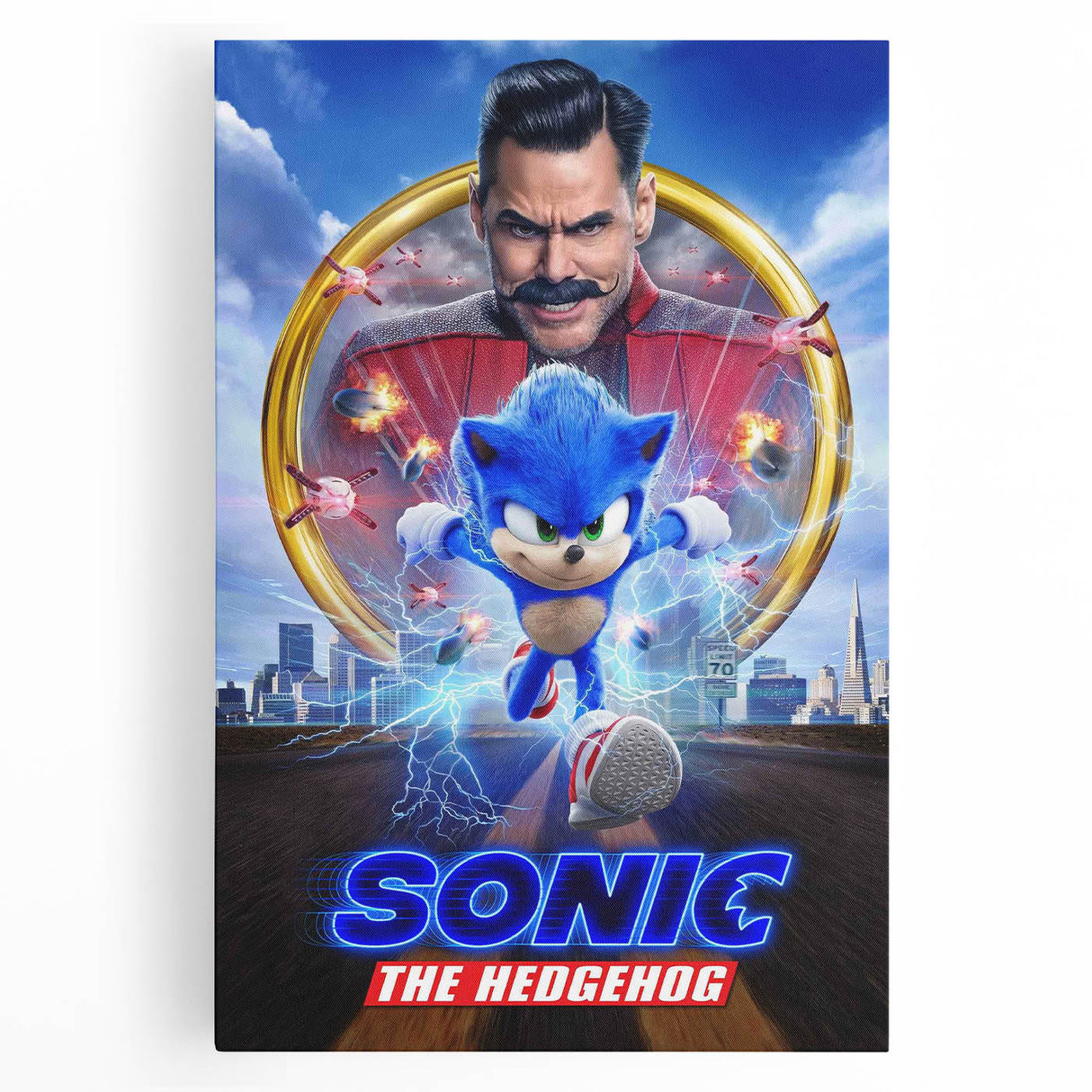 2020s Vintage Movie Poster - Sonic the Hedgehog Action Film Art
