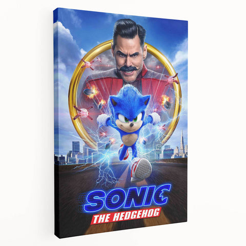 2020s Vintage Movie Poster - Sonic the Hedgehog Action Film Art