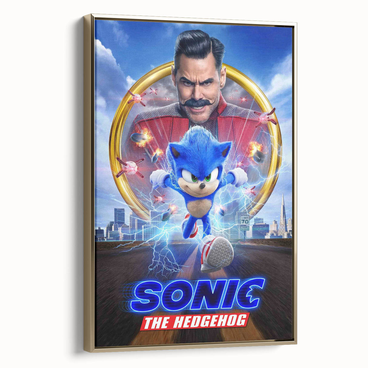 2020s Vintage Movie Poster - Sonic the Hedgehog Action Film Art