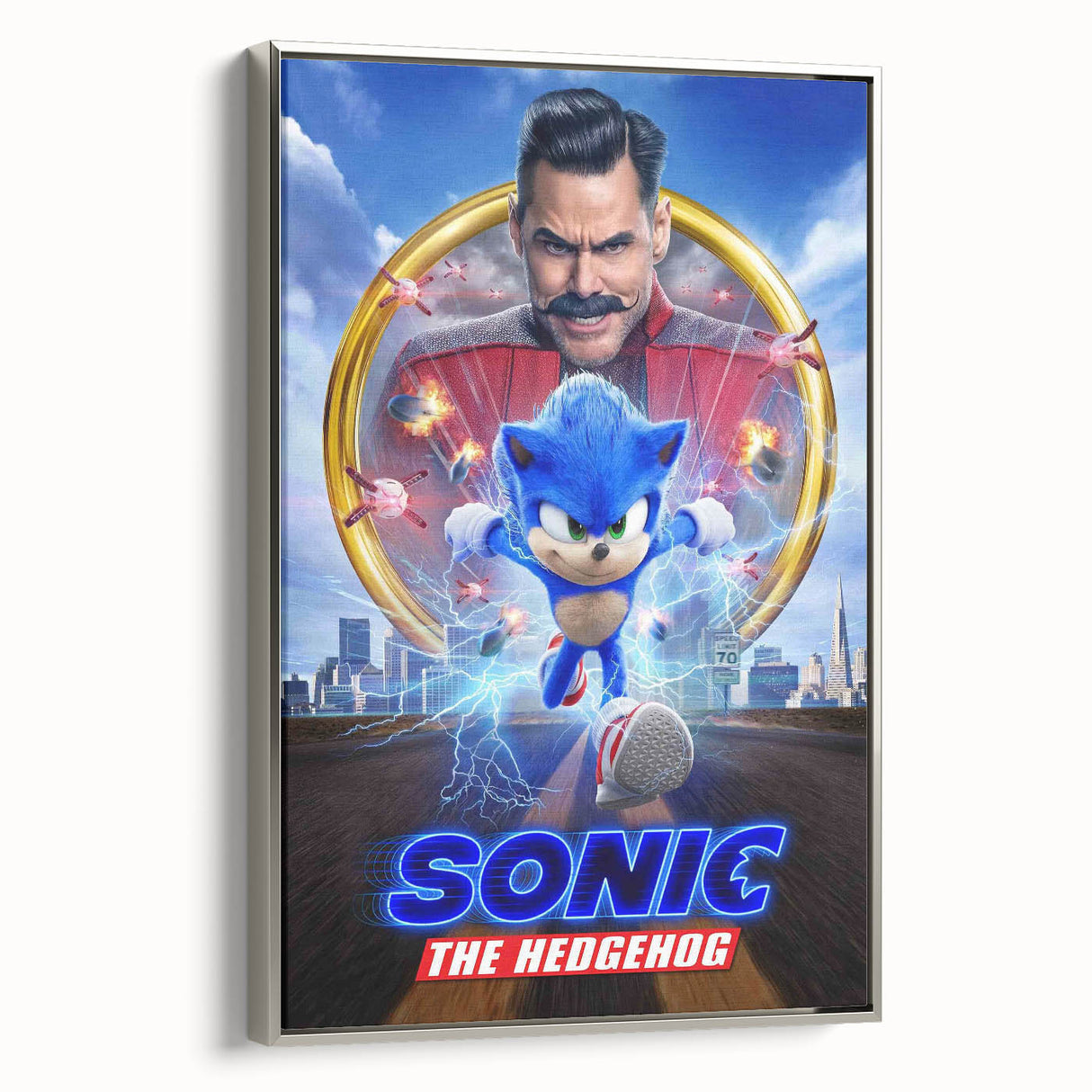 2020s Vintage Movie Poster - Sonic the Hedgehog Action Film Art