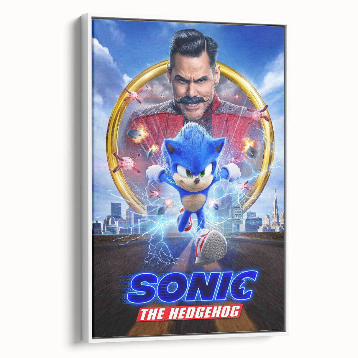 2020s Vintage Movie Poster - Sonic the Hedgehog Action Film Art
