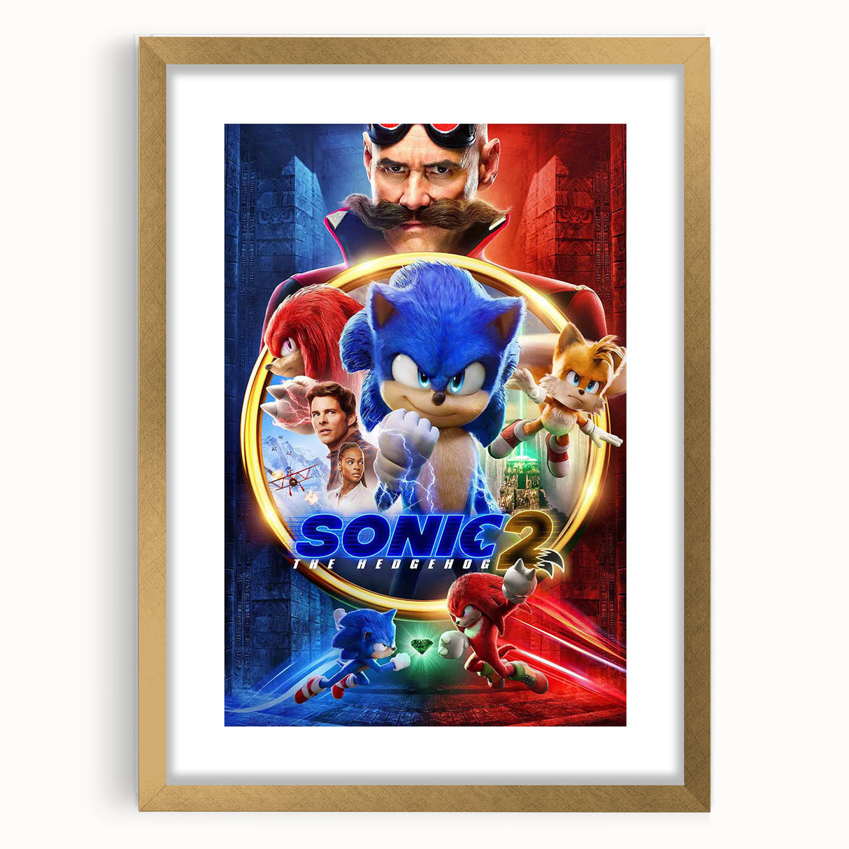 2020s Vintage Movie Poster – Sonic the Hedgehog 2 Retro Film Art