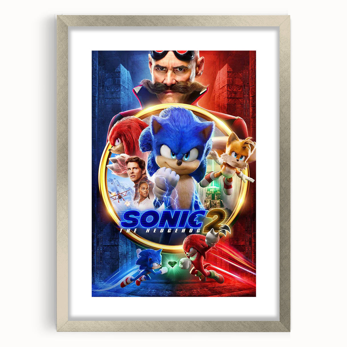 2020s Vintage Movie Poster – Sonic the Hedgehog 2 Retro Film Art